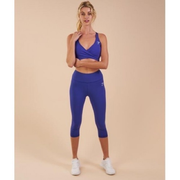 Gymshark Dreamy Cropped Leggings Blue Indigo XS - Picture 1 of 5
